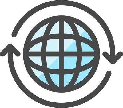 A globe with arrows around it vector
