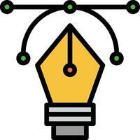 A light bulb with a pen connected to it vector