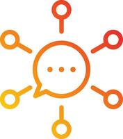 A chat bubble with a speech bubble and a circle around it vector