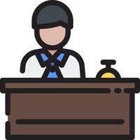 A man sitting at a desk with a clock vector