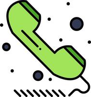 A green telephone receiver icon on a white background vector