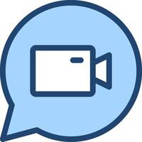 chat icon with a camera in a speech bubble vector