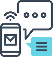 Mobile phone and chat icon vector