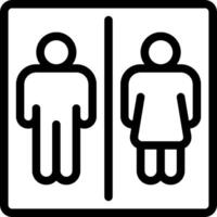A black and white image of a toilet sign vector
