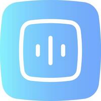 A blue square with a white button on it vector
