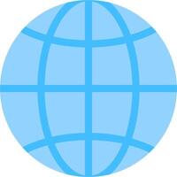 A blue globe with a grid pattern on it vector