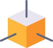 A cube with four pins on it vector