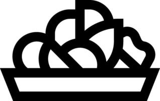 A black and white image of a basket of fruit vector