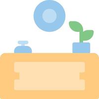 A plant is sitting on a shelf with a plant pot vector