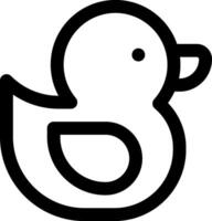 A black and white outline of a duck vector
