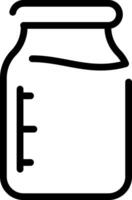 A jar with a lid on it is shown in black and white vector
