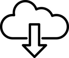 Cloud icon with arrow pointing down vector