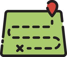 A map with a pin pointing to a location vector