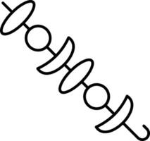 A black and white drawing of a line with three balls vector