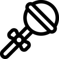 A black and white icon of a baby's pacifier vector
