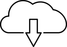 Cloud icon with arrow pointing down vector