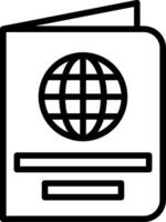 A passport with a globe icon on it vector