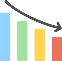 A graph with an arrow going up vector