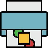 A printer with a colorful box on top vector