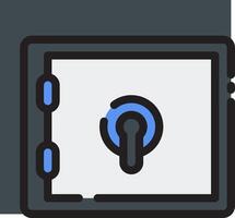 A safe box with a key in it vector