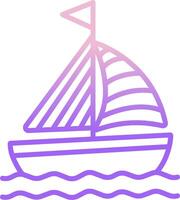 A sailboat floating in the ocean with a purple flag vector