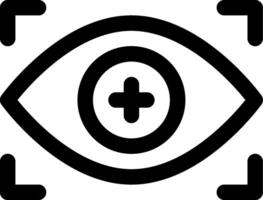 An eye icon with a cross in the middle vector