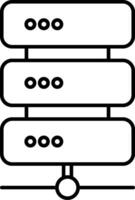 A black and white illustration of a server rack vector
