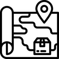 A map with a pin pointing to a location vector