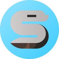 A snake with a blue circle around it vector
