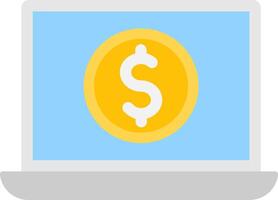 A laptop with a dollar sign on it vector