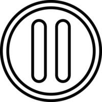A black and white image of a circle with two lines vector
