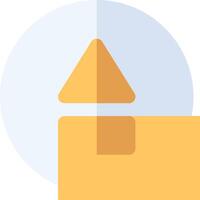 A yellow triangle with an arrow pointing up vector
