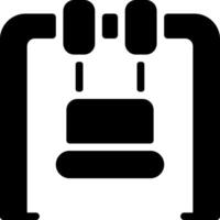 A black and white icon of a chair vector