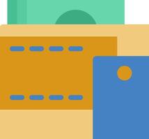 A wallet with money and a credit card vector