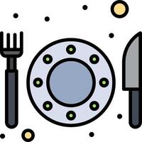 A plate with a knife and fork on it vector
