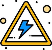 A yellow triangle with a lightning bolt on it vector