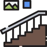 A stairway with a picture of a mountain in the background vector