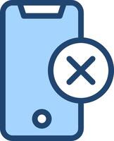 A phone with a cross over it vector
