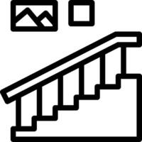 A black and white image of stairs and a picture vector
