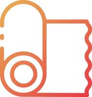 A red and orange icon of a roll of paper vector