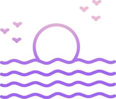 A purple wave with hearts floating in the water vector