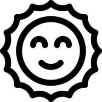 A smiley face icon with a sun in the background vector