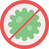 A green and red sign with a green and red virus vector