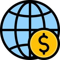 Dollar globe icon vector