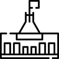 A black and white line drawing of a building vector