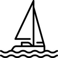 A sailboat floating in the ocean with a white background vector