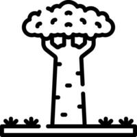 A tree with a cloud on top of it vector