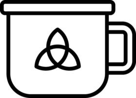 A black and white image of a cup with a celtic symbol vector