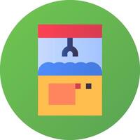 A flat icon of a machine with a green background vector