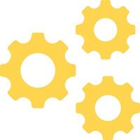 Three yellow gears on a white background vector